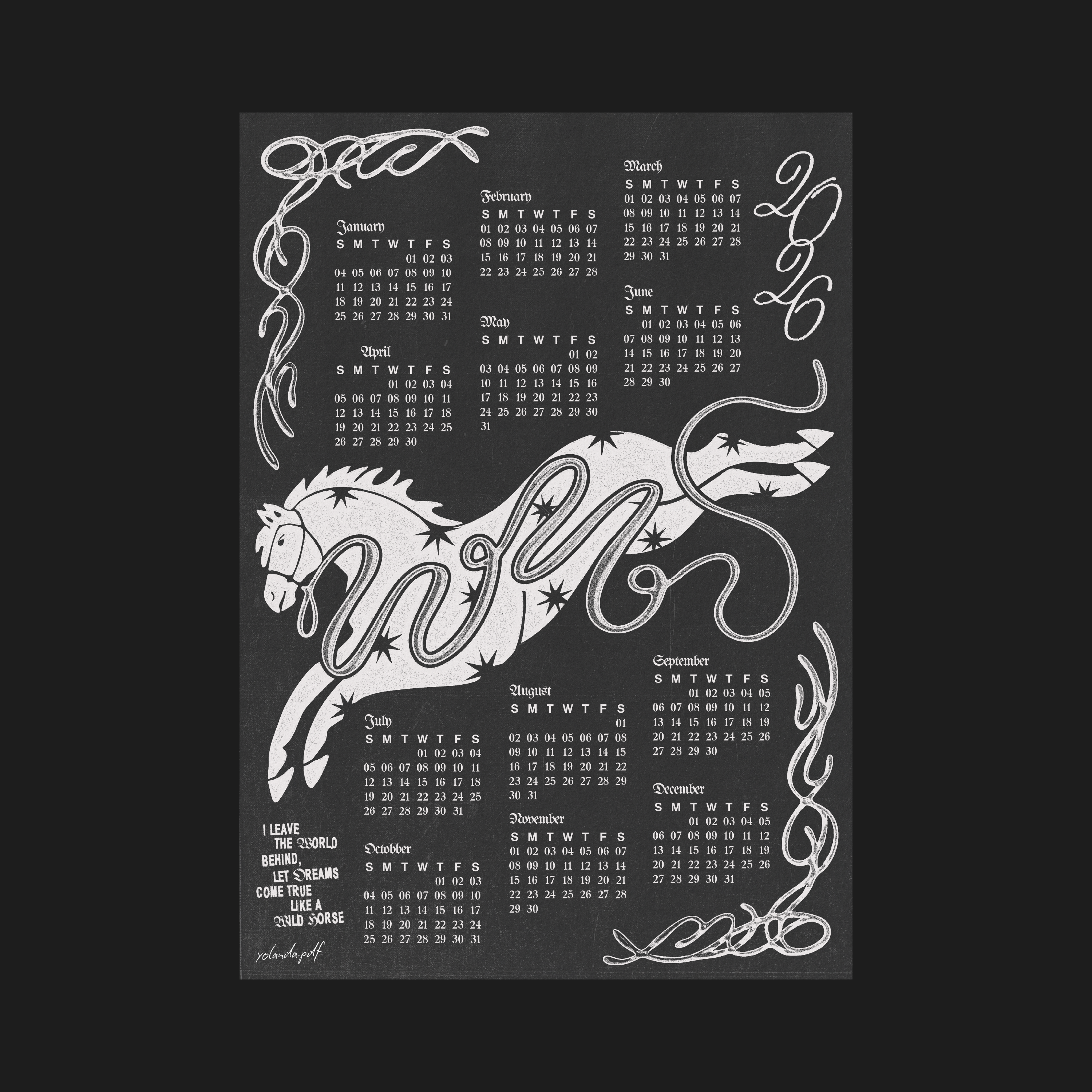 2026 Wild Horse Calendar